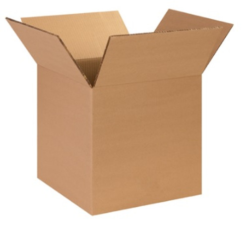 14" x 14" x 14" (ECT-44) Heavy-Duty Single Wall Kraft Corrugated Cardboard Shipping Boxes