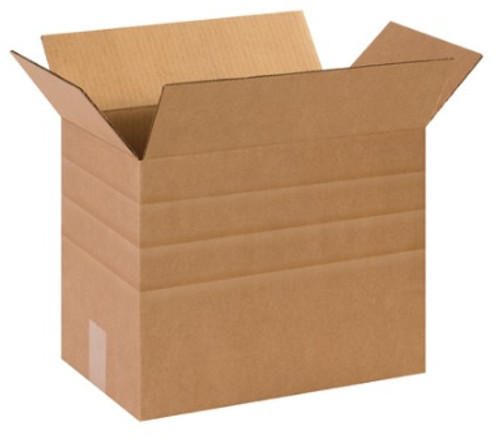 14 1/2" x 8 3/4" x 12" (ECT-32) Multi-Depth Kraft Corrugated Cardboard Shipping Boxes