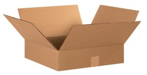 15" x 15" x 4" (ECT-32) Flat Kraft Corrugated Cardboard Shipping Boxes