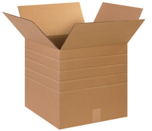 15" x 15" x 15" (ECT-32) Multi-Depth Kraft Corrugated Cardboard Shipping Boxes