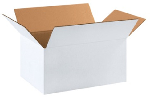 17 1/4" x 11 1/4" x 8" (ECT-32) White Corrugated Cardboard Shipping Boxes