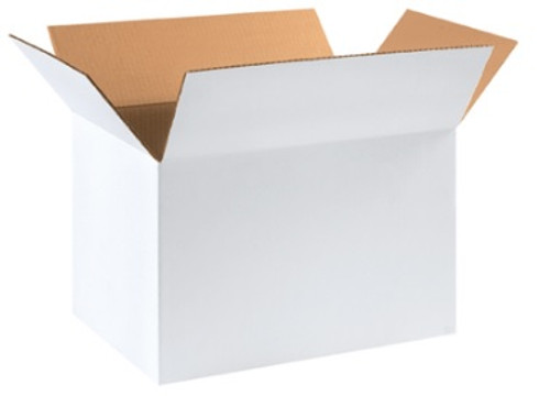 18" x 12" x 12" (ECT-32) White Corrugated Cardboard Shipping Boxes