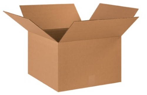 18" x 18" x 12" (ECT-44) Heavy-Duty Single Wall Kraft Corrugated Cardboard Shipping Boxes