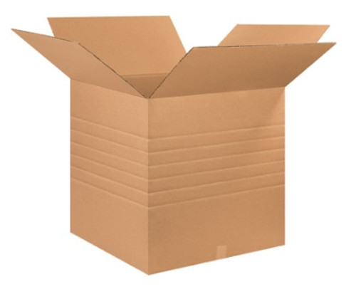 26" x 26" x 26" (ECT-44) Heavy-Duty Single Wall Multi-Depth Kraft Corrugated Cardboard Shipping Boxes