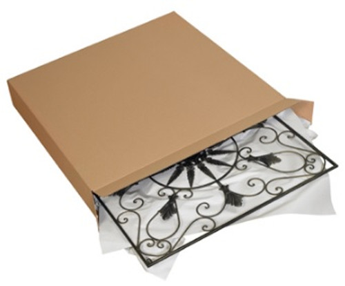 36" x 5" x 24" (ECT-32) Kraft Corrugated Cardboard Side Loading Shipping Boxes, Picture Frame Boxes