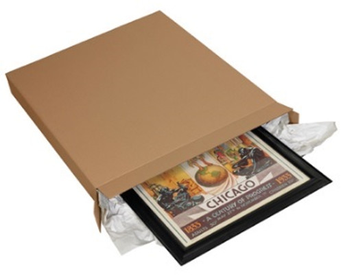 36" x 5" x 40" (ECT-44) Kraft Corrugated Cardboard Side Loading Shipping Boxes, Picture Frame Boxes