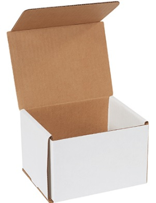 6" x 5" x 4" (ECT-32-B) White Corrugated Cardboard Mailers