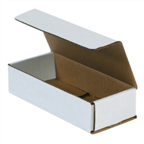 7 1/2" x 3 1/4" x 1 3/4" (ECT-32-B) White Corrugated Cardboard Mailers