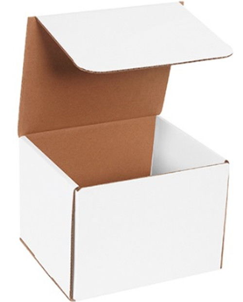 8" x 7" x 6" (ECT-32-B) White Corrugated Cardboard Mailers