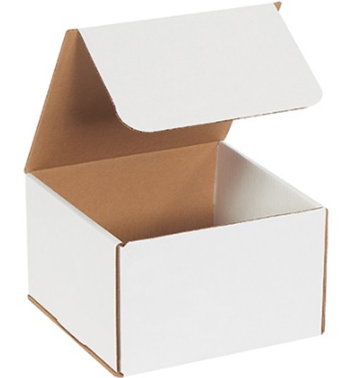 8" x 8" x 5" (ECT-32-B) White Corrugated Cardboard Mailers