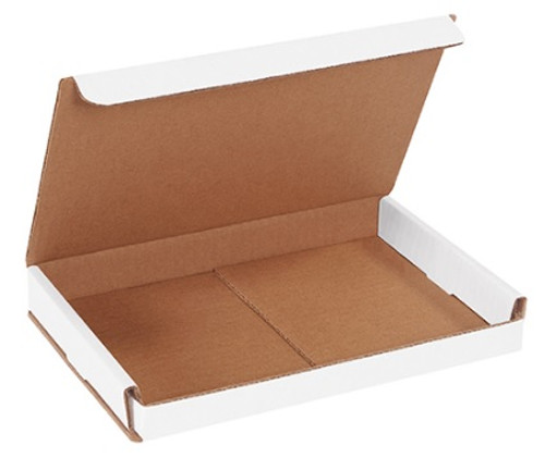 9" x 6" x 1" (ECT-32-B) White Corrugated Cardboard Mailers