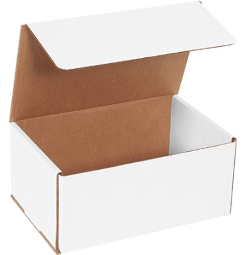 9" x 6" x 4" (ECT-32-B) White Corrugated Cardboard Mailers