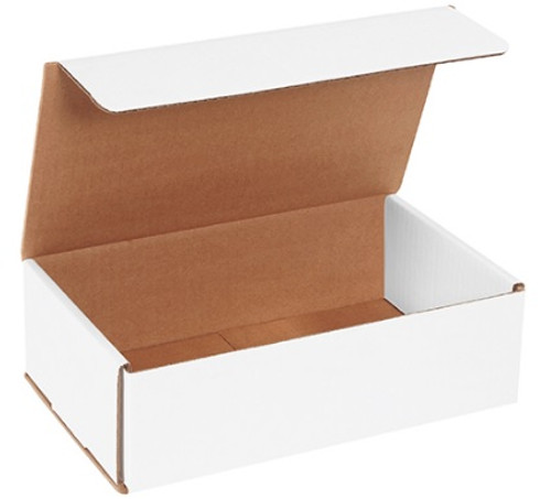 10" x 6" x 3" (ECT-32-B) White Corrugated Cardboard Mailers