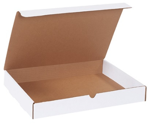 15 1/8" x 11 1/8" x 2" (200#/ECT-32-B) White Literature Corrugated Cardboard Mailers