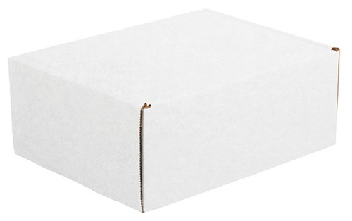 11 1/8" x 8 3/4" x 4" (200#/ECT-32-B) White Deluxe Literature Corrugated Cardboard Mailers