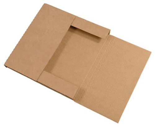12 1/2" x 12 1/2" x 1" (200#/ECT-32-B) Kraft Corrugated Cardboard Easy-Fold Mailers