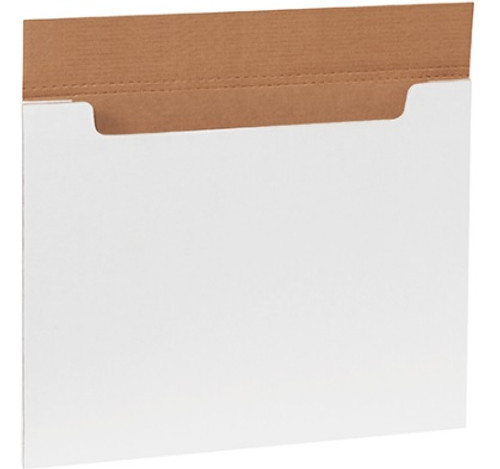 20" x 16" x 1/4" (200#/ECT-32-B) White Corrugated Cardboard Jumbo Fold Over Mailers