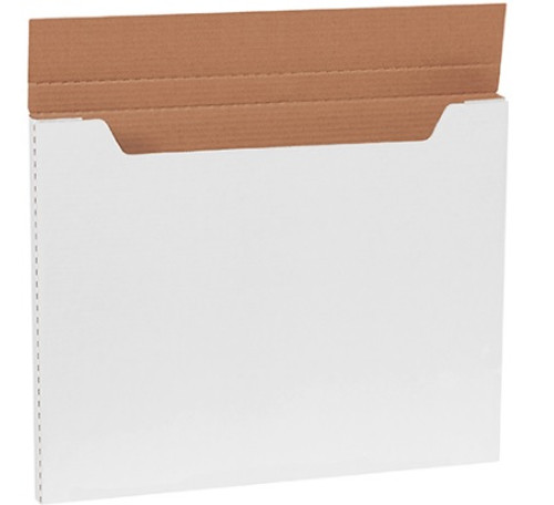 20" x 16" x 1" (200#/ECT-32-B) White Corrugated Cardboard Jumbo Fold Over Mailers
