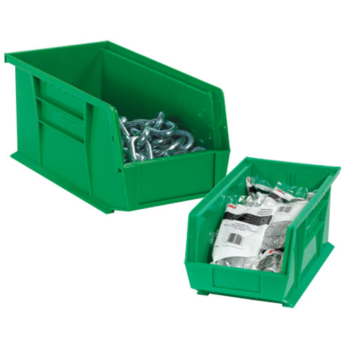 7 3/8" x 4 1/8" x 3" Green  Plastic Stack & Hang Bin Boxes - Fits 7 3/8" Shelf