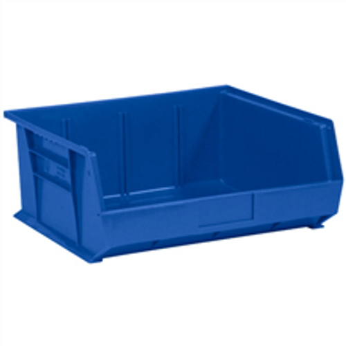 14 3/4" x 16 1/2" x 7" Blue  Plastic Stack & Hang Bin Boxes - Fits 14 3/4" Shelf