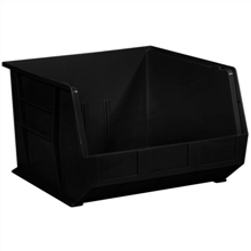 18" x 16 1/2" x 11" Black  Plastic Stack & Hang Bin Boxes - Fits 18" Shelf