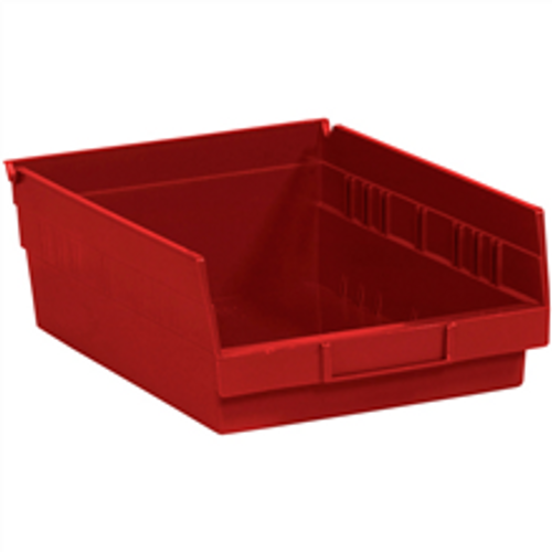 11 5/8" x 11 1/8" x 4" Red  Plastic Shelf Bin Boxes