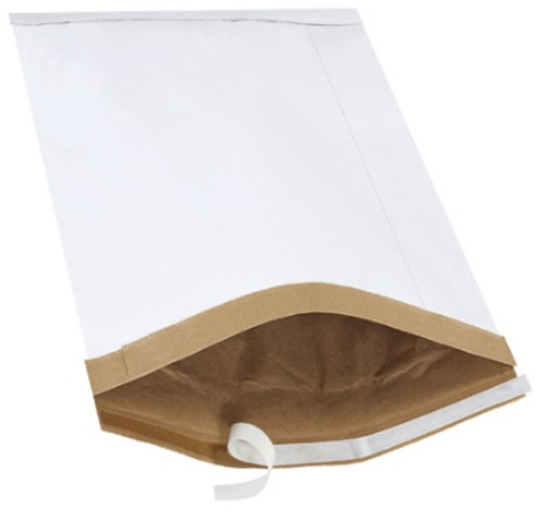 12 1/2" x 19" White Self-Seal Fiber Padded, Moisture & Puncture Resistant Mailers