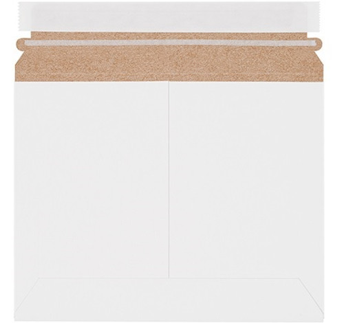 9" x 7" (100% Recycled Paperboard) Self-Seal Side Loading White Utility Flat Mailers