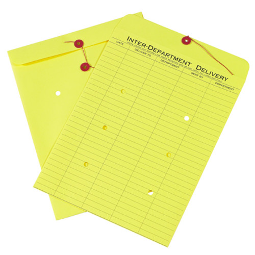 10" x 13" Yellow Inter-Department String and Button Envelopes