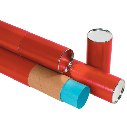 3" x 42" Red Kraft Premium Telescoping Mailing Storage Tubes