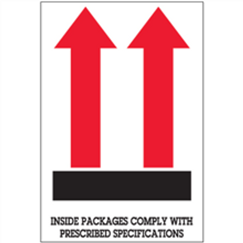 "Inside Packages Comply..."  Arrow Shipping and Handling Labels
