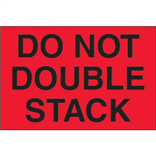 "Do Not Double Stack" (Fluorescent Red) Shipping and Handling Labels