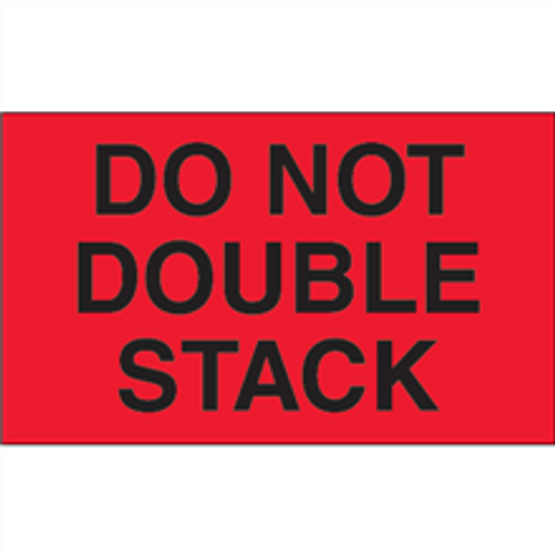 "Do Not Double Stack" (Fluorescent Red) Shipping and Handling Labels