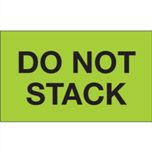 "Do Not Stack" (Fluorescent Green) Shipping and Handling Labels