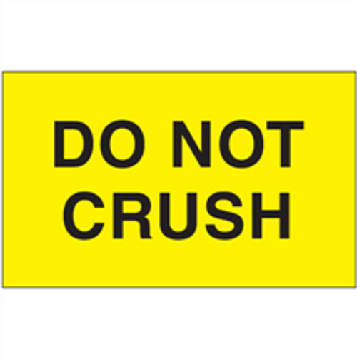 3" x 5" - "Do Not Crush" (Fluorescent Yellow) Labels