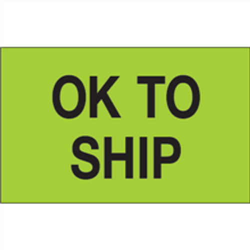 "OK To Ship" (Fluorescent Green) Production Labels