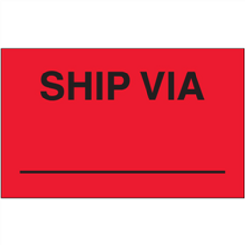 "Ship Via" (Fluorescent Red) Production Labels