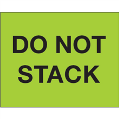 "Do Not Stack" (Fluorescent Green) Pallet Protection Labels