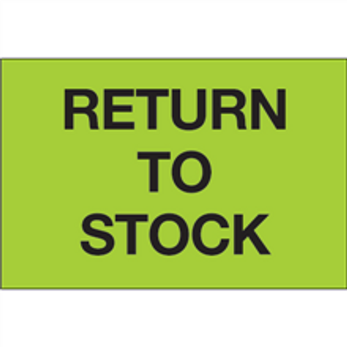 "Return To Stock" (Fluorescent Green) Pre-Printed Inventory Control Labels