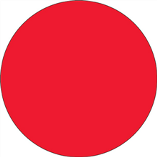 Fluorescent Red Circle Inventory Label - Round Inventory Stickers