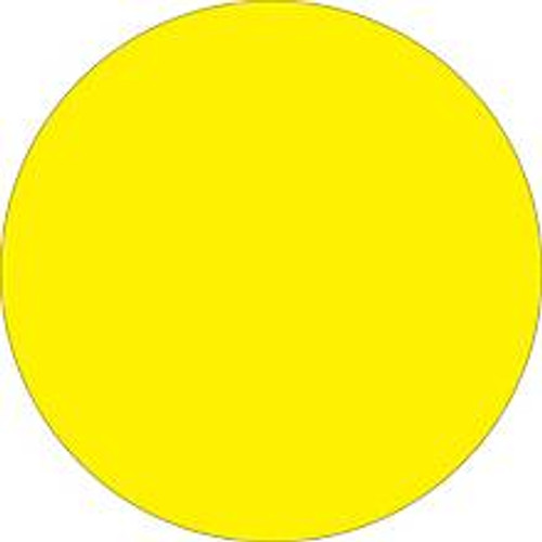 Fluorescent Yellow Inventory Label - Round Inventory Stickers