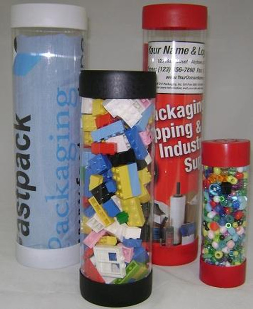 1.5" x 9" Clear Plastic Mailing Shipping Tubes with End Caps