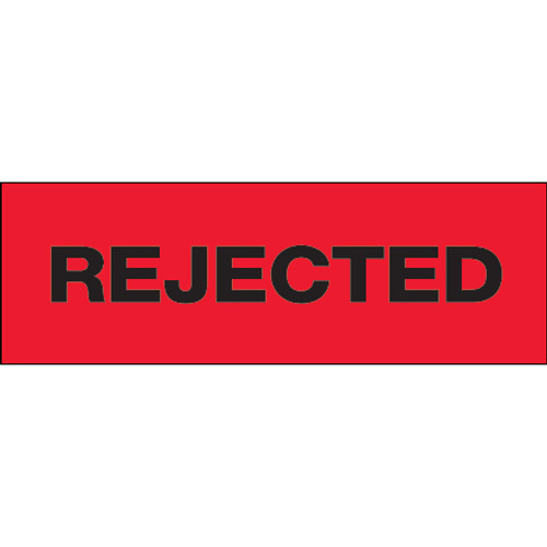 Pre-Printed Carton Sealing Tape "Rejected"