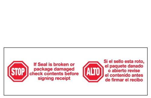 "Stop / Alto" Pre-Printed Carton Sealing Tape