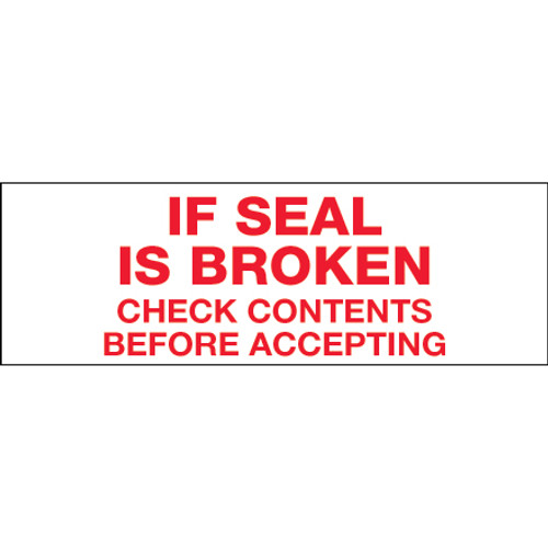 "If Seal Is Broken" Pre-Printed Carton Sealing Tape