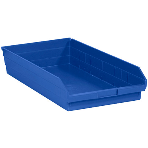 23 5/8" x 11 1/8" x 4" Blue Plastic Shelf Bin Boxes