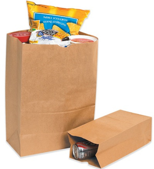 12" x 7" x 17" Heavy Duty Kraft Paper Grocery Shopping Bags  - Bag #HD1/6BL