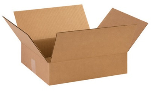 14" x 12" x 3" (ECT-32) Flat Kraft Corrugated Cardboard Shipping Boxes
