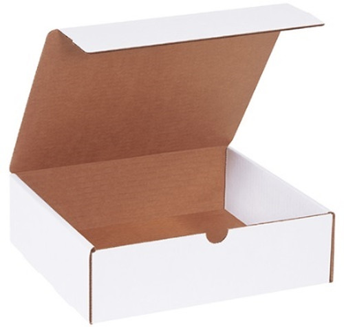 10" x 9" x 3" (200#/ECT-32-B) White Literature Corrugated Cardboard Mailers