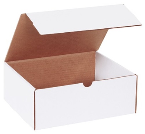 10 1/4" x 8 1/4" x 4" (200#/ECT-32-B) White Literature Corrugated Cardboard Mailers